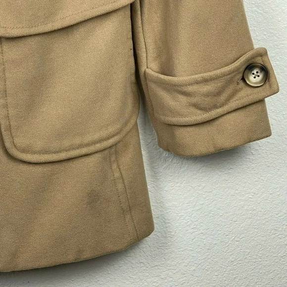 GAP Coat Women's Sz XS Duffle Toggle Collared Pocket Strap Lined Wool Brown Tan - Picture 8 of 11